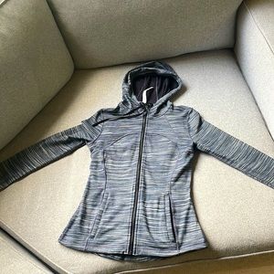 Lululemon Hooded Define Jacket Heathered Black/White/Black Size 8